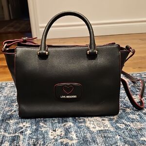 Love Moschino Black and Red Satchel